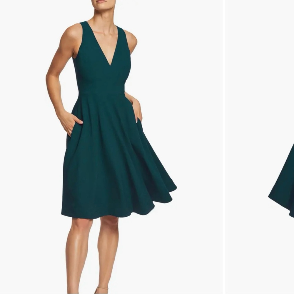 DRESS THE POPULATION Catalina Fit & Flare Cocktail Dress In Peacock Size Medium‎